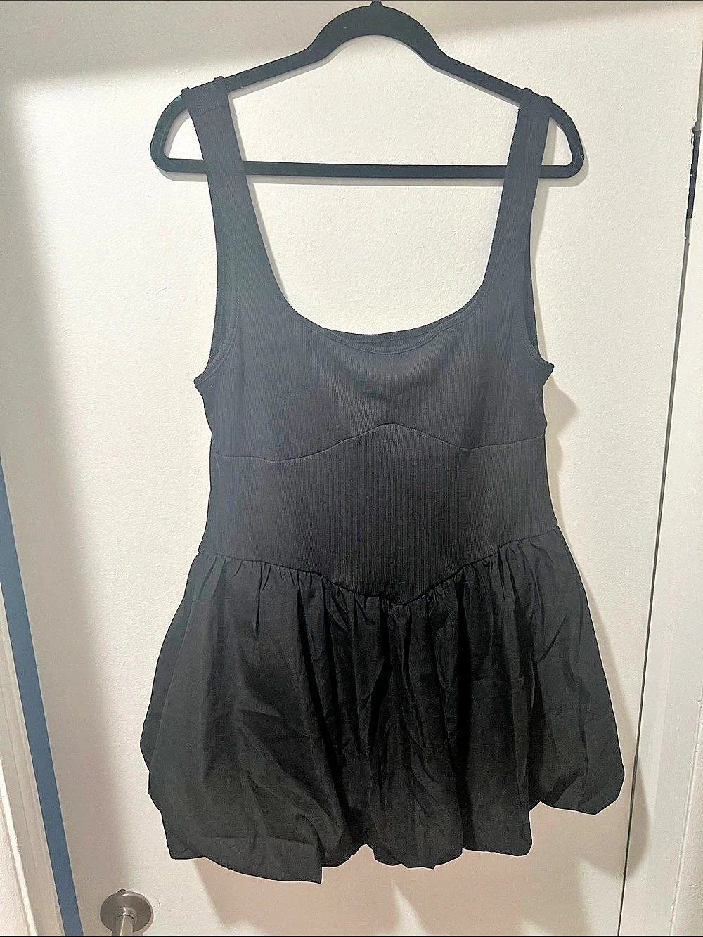Bubble-Hem Mini Dress Black Like New
